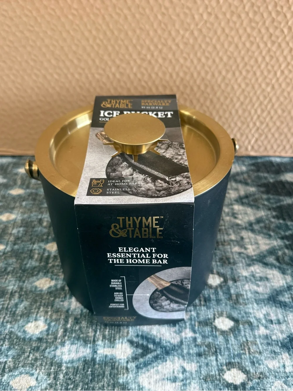 Thyme & Table Black and Gold Ice Bucket